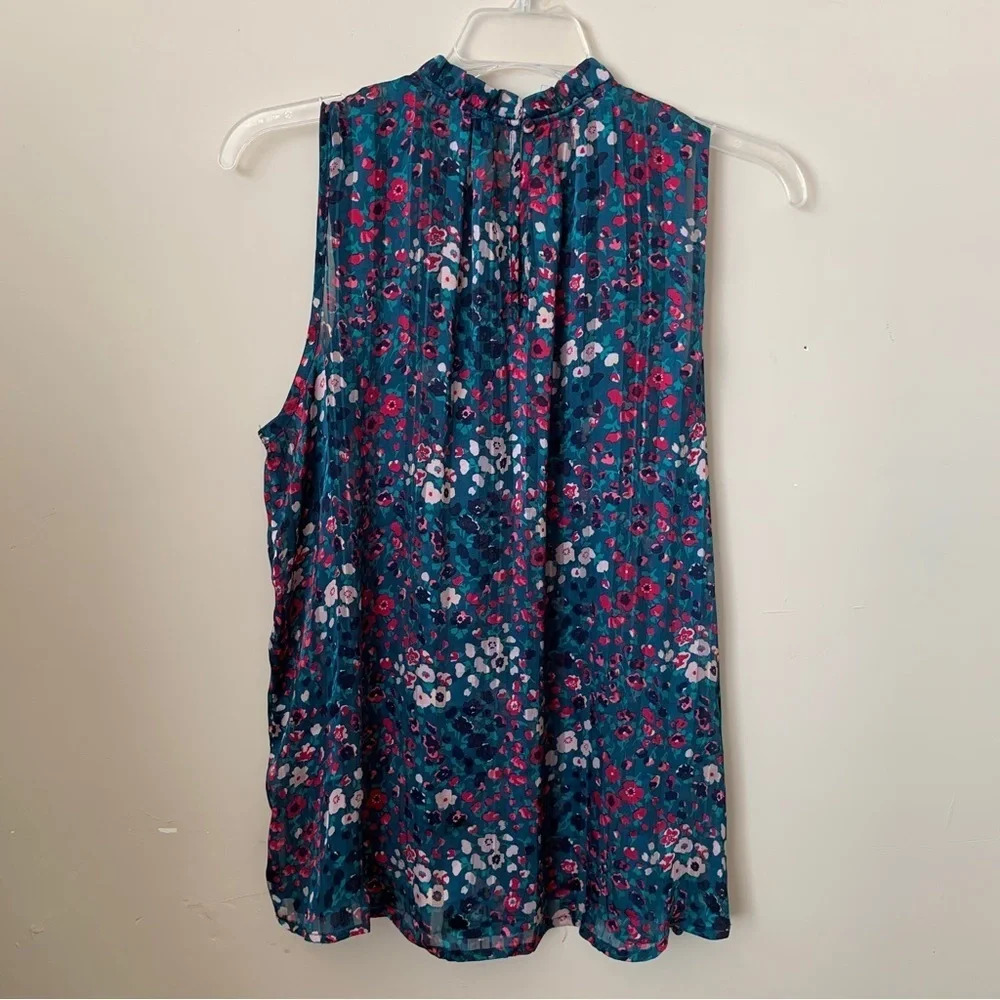 Maison d’ Amelie Floral Sleeveless Semi Sheer Top size M